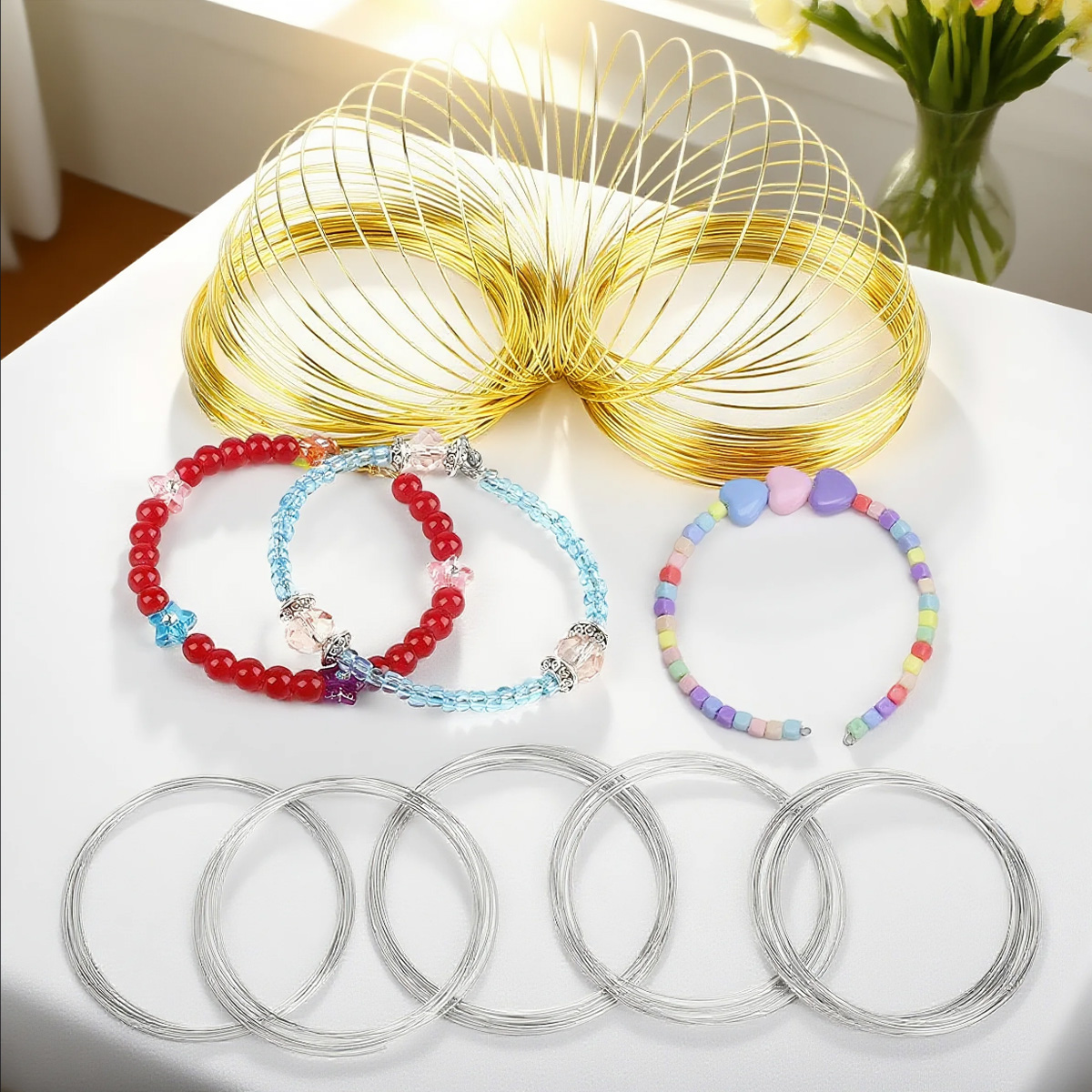 Jewelry Making Gold Wire - 0.6mm Stainless Steel Memory Wire Coil