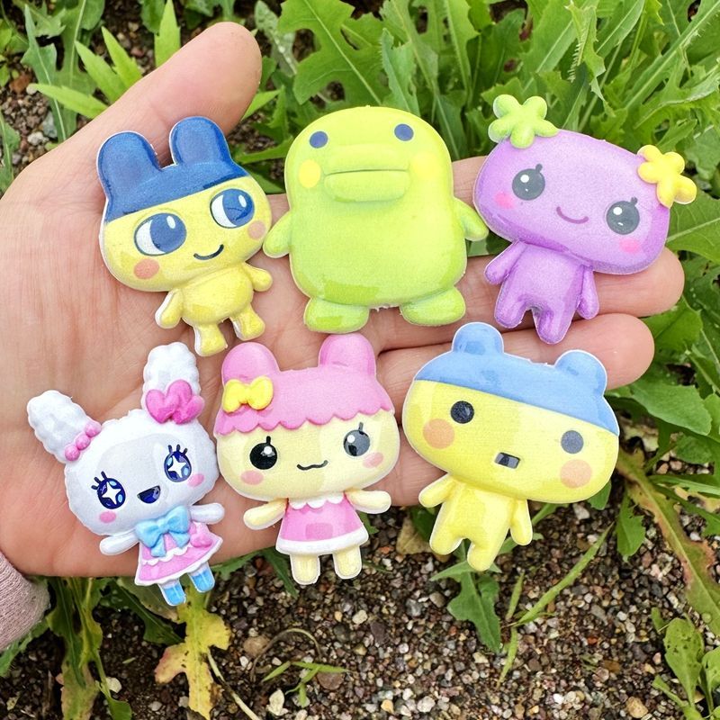 Jewelry Making Supplies - 45mm Cartoon Tamagotchi double-sided printed hollow