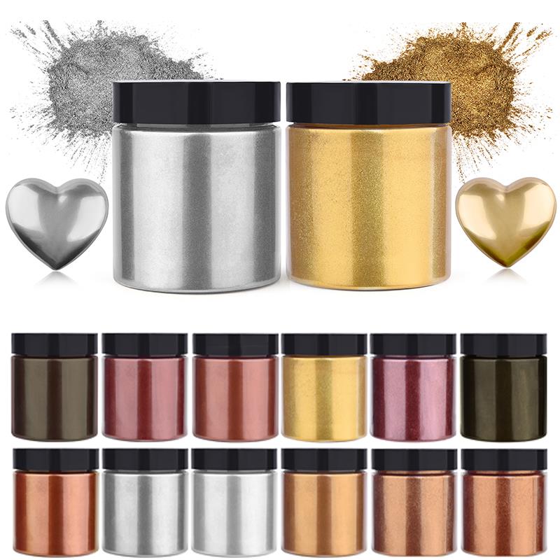 Jewelry Making Uv Resin Kit - 50g Shimmer Metallic Gold Silver Color