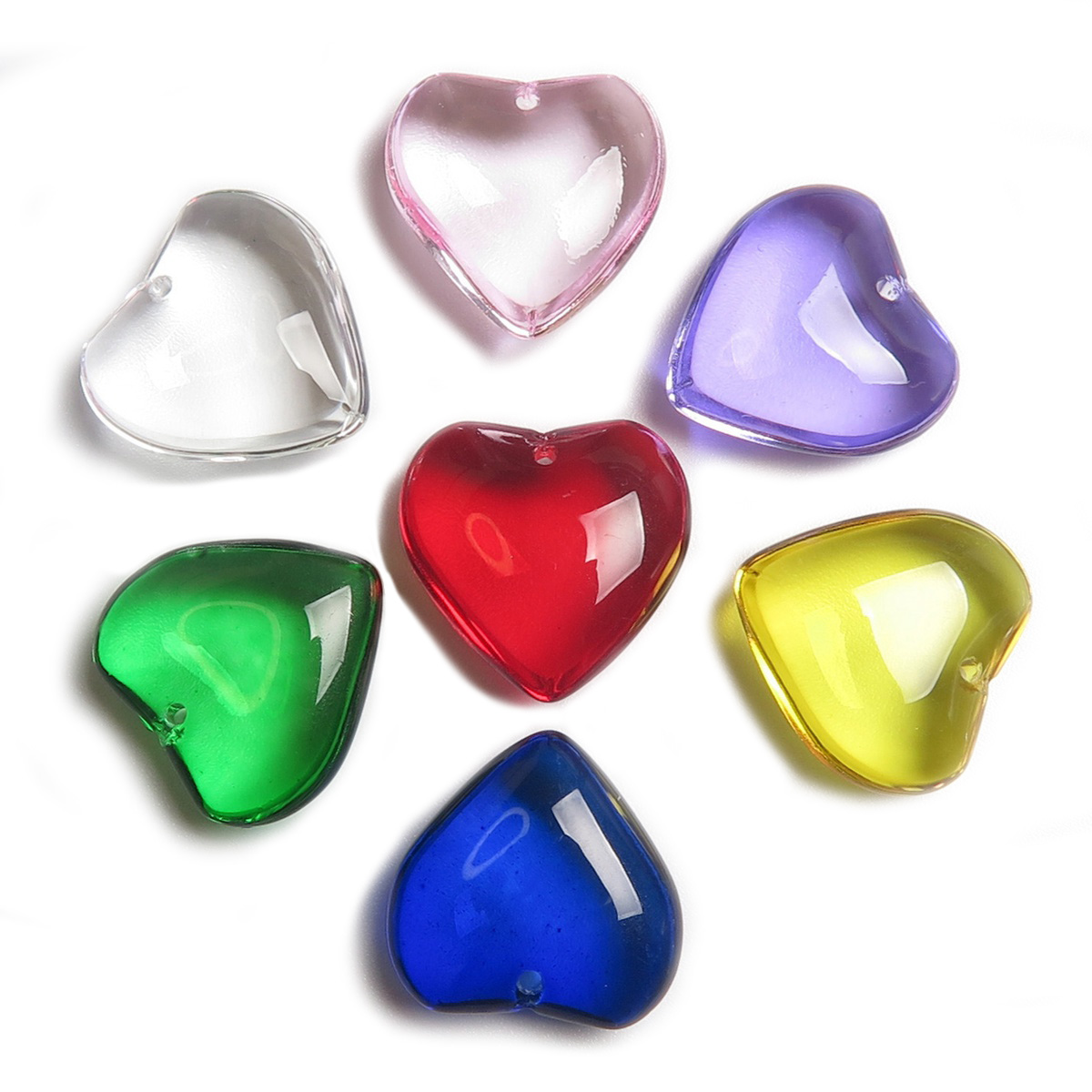 Jewelry Making Drill - 20mm 5pcs Heart Shape Glossy Crystal