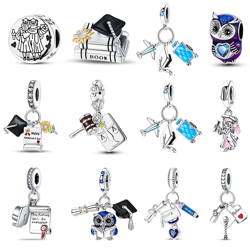 Jewelry Making Journal - 925 Sterling Silver Owl Book Dangle