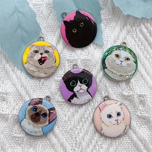 10pcs cartoon animal cat ename - Jewelry Making Supplies ulasan dan harga