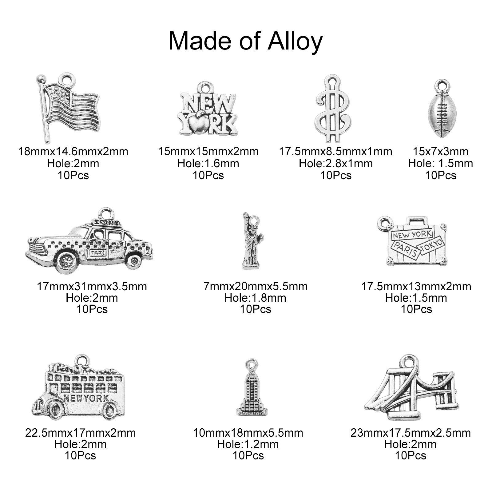 PandaHall 100Pcs 10 Styles Ame - Jewelry Making New York ulasan dan harga