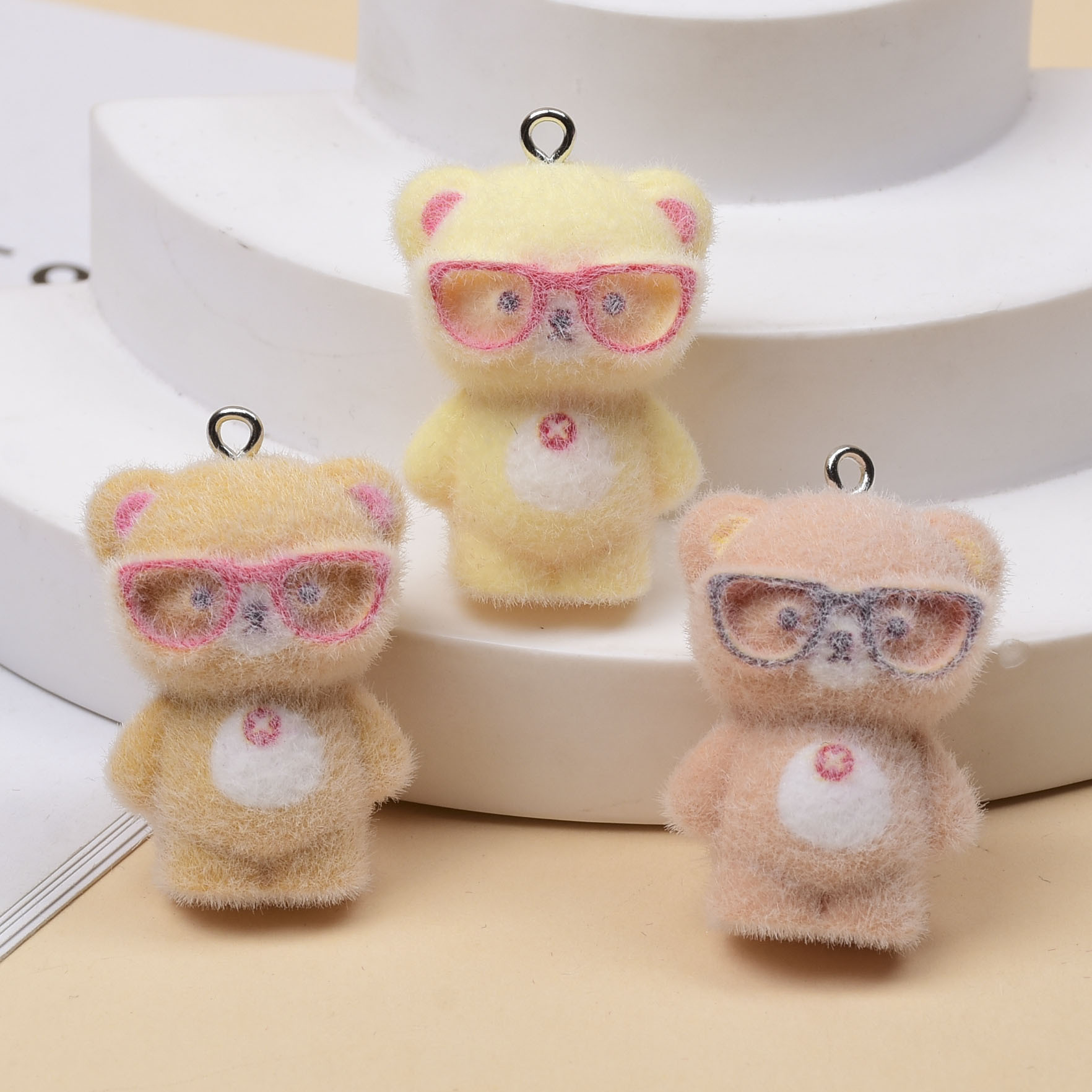3pcs 3D Flocking Glasses Littl - Jewelry Making Glasses ulasan dan harga