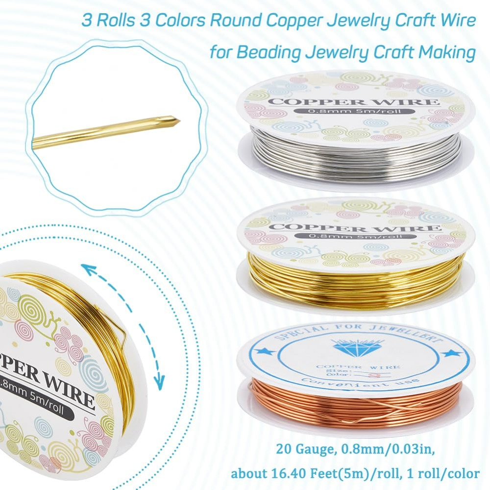 12.8M Copper Jewelry Wire 0.8m - Jewelry Making Gold Wire ulasan dan harga