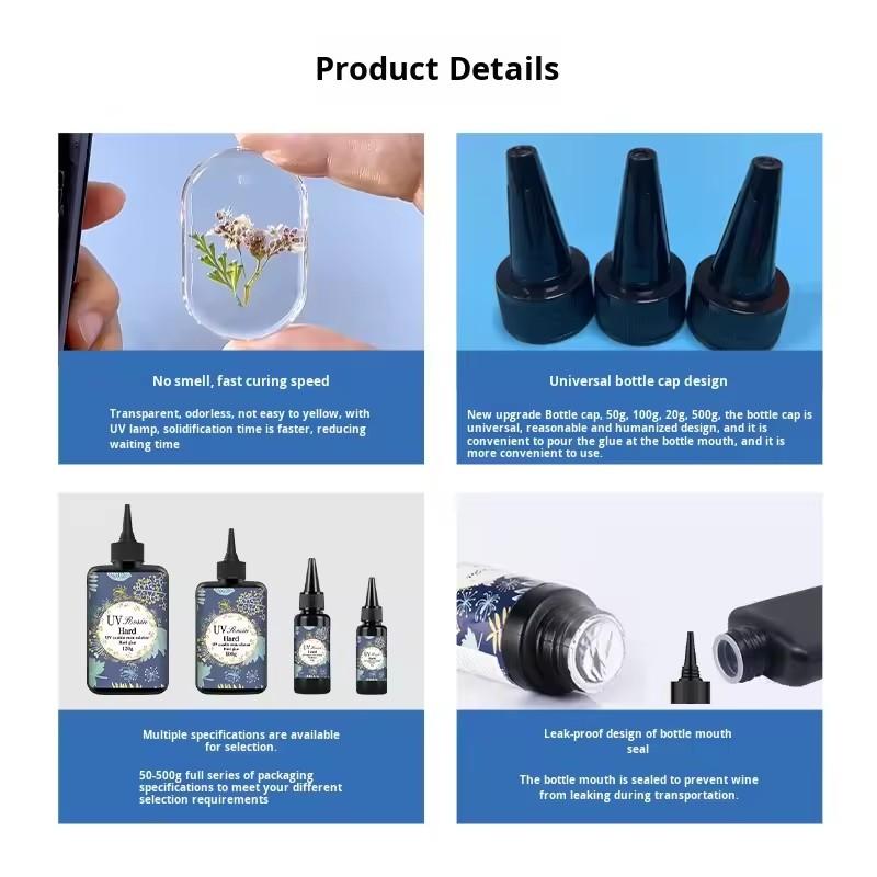 1/2Pcs Crystal Clear Hard UV R - Jewelry Making Uv Resin Kit ulasan dan harga