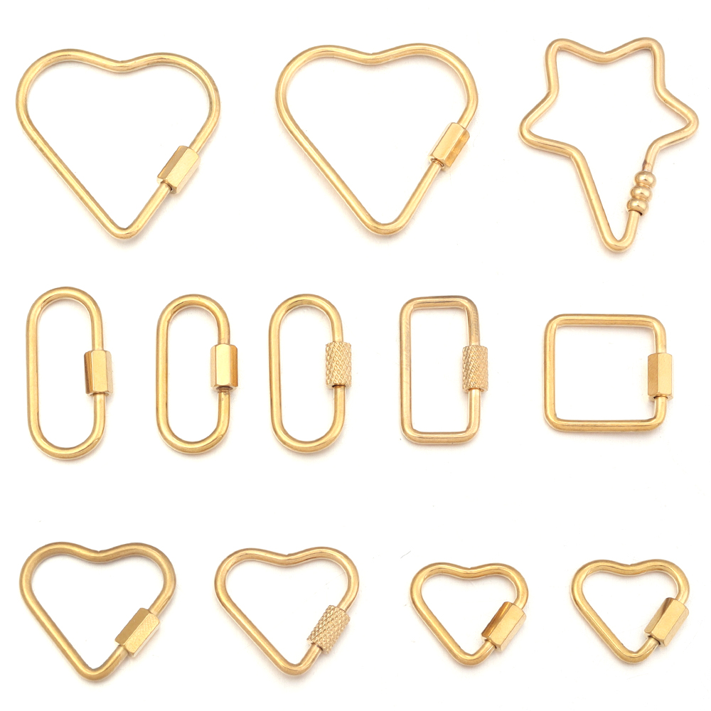 2pcs Gold Stainless Steel Hear - Jewelry Making Designs ulasan dan harga