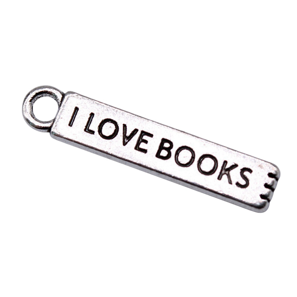20pcs/lot I Love Books Charms  - Jewelry Making Guide Book ulasan dan harga
