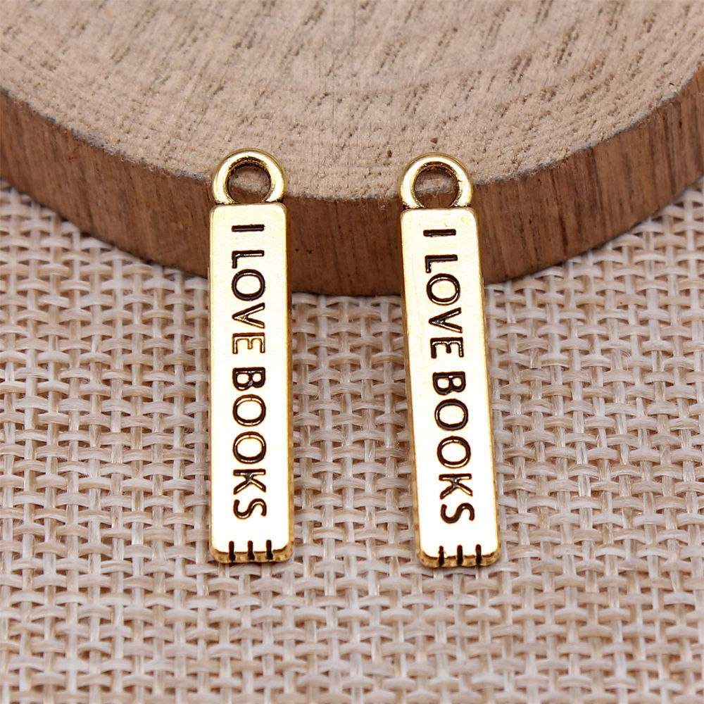 20pcs/lot I Love Books Charms  - Jewelry Making Guide Book ulasan dan harga