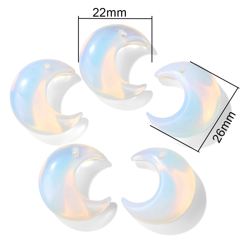 2PCS Natural Crescent Moon Cha - Jewelry Making Drill ulasan dan harga
