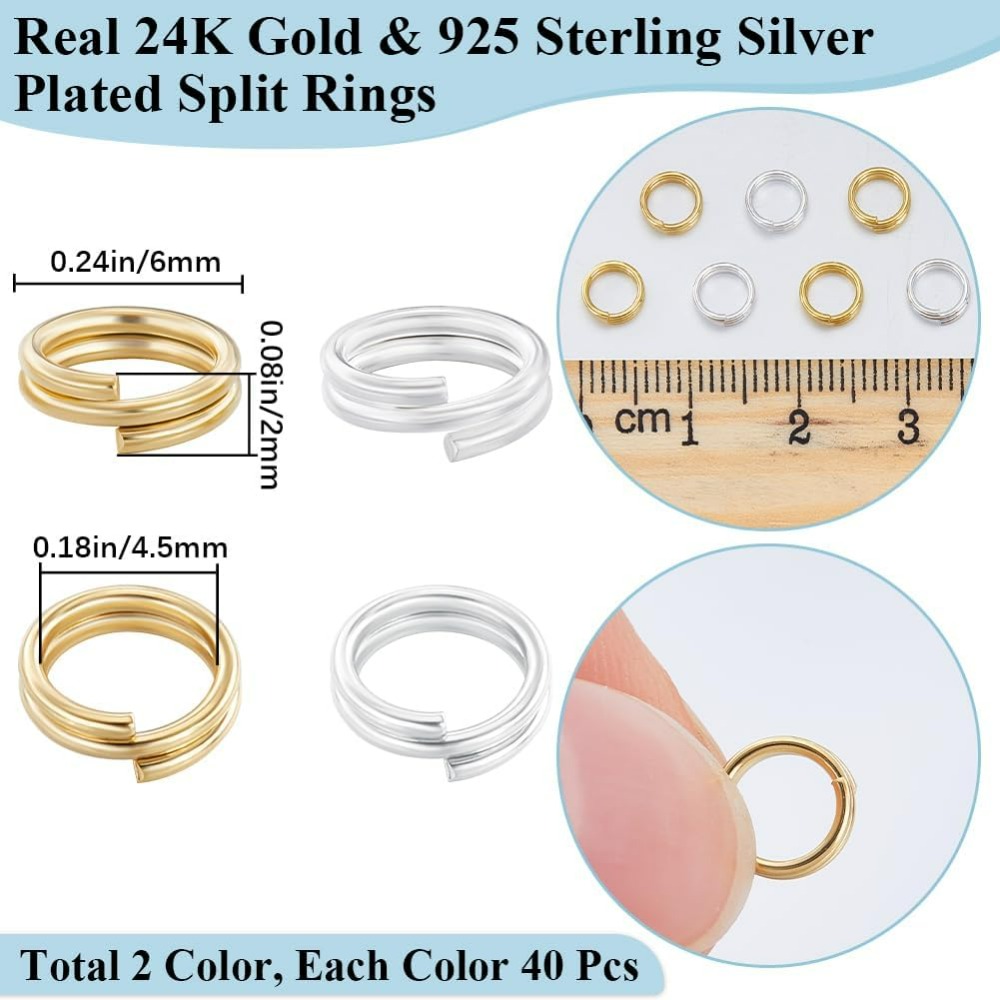 1 Box 80Pcs Split Jump Ring 24 - Jewelry Making Silver ulasan dan harga