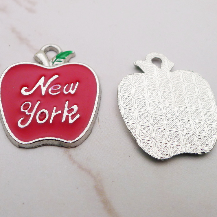 10Pcs Enamel Apple New York Ch - Jewelry Making New York ulasan dan harga