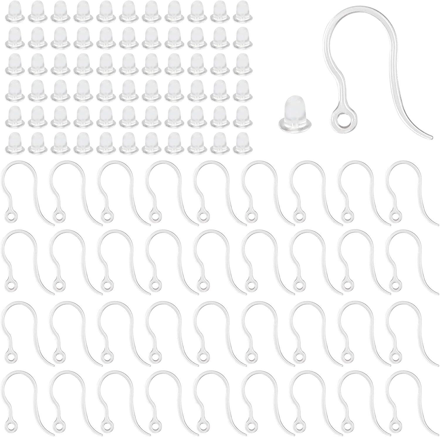 40pcs Clear Plastic Earring Ho - Jewelry Making Class ulasan dan harga