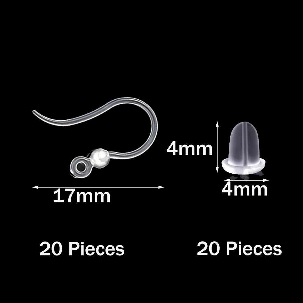 40pcs Clear Plastic Earring Ho - Jewelry Making Class ulasan dan harga