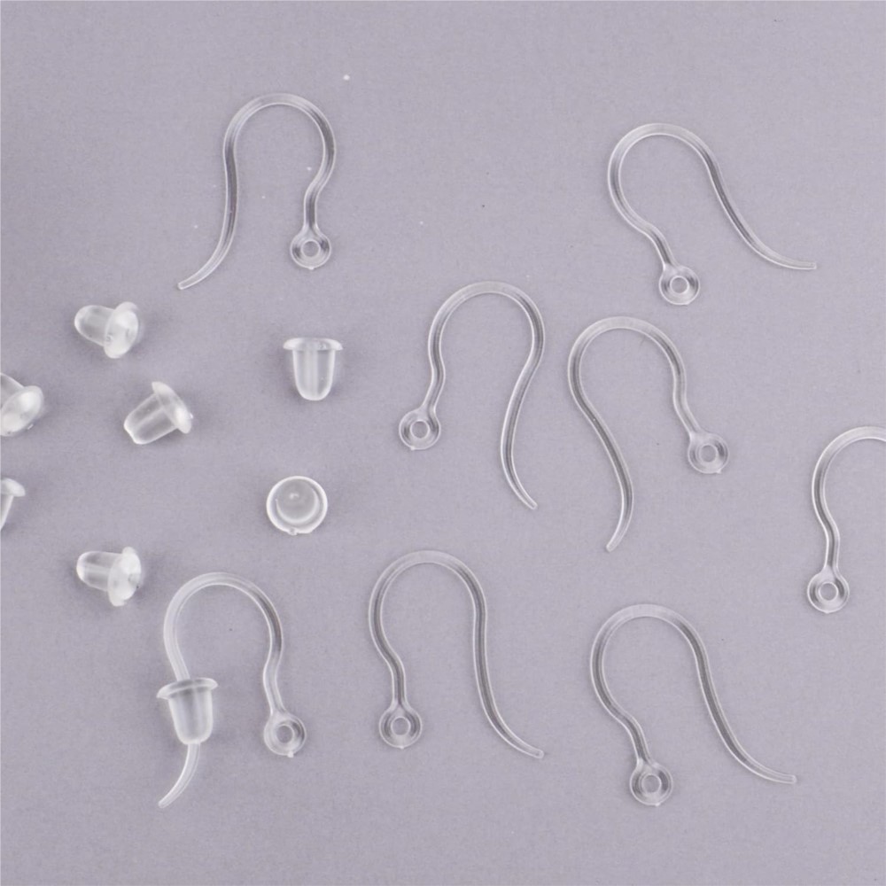 40pcs Clear Plastic Earring Ho - Jewelry Making Class ulasan dan harga