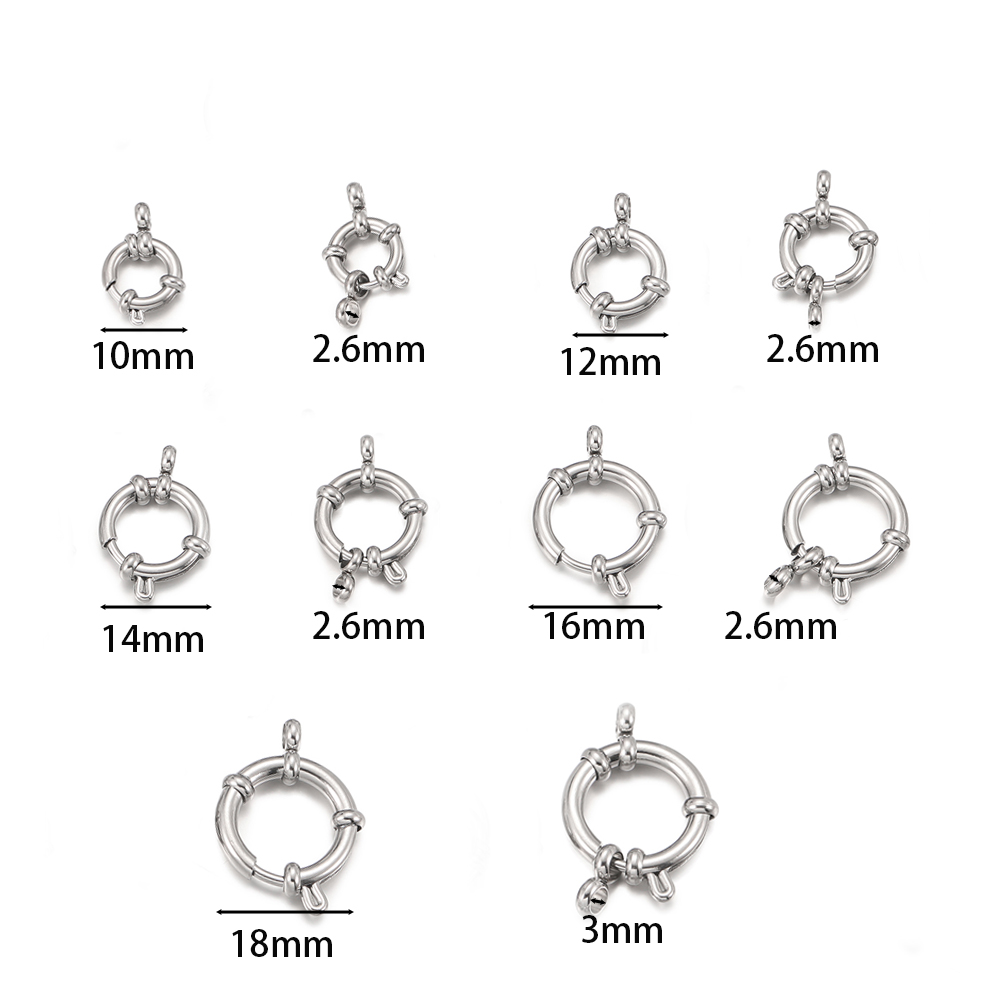 2pcs Stainless Steel Round Spr - Jewelry Making Class ulasan dan harga