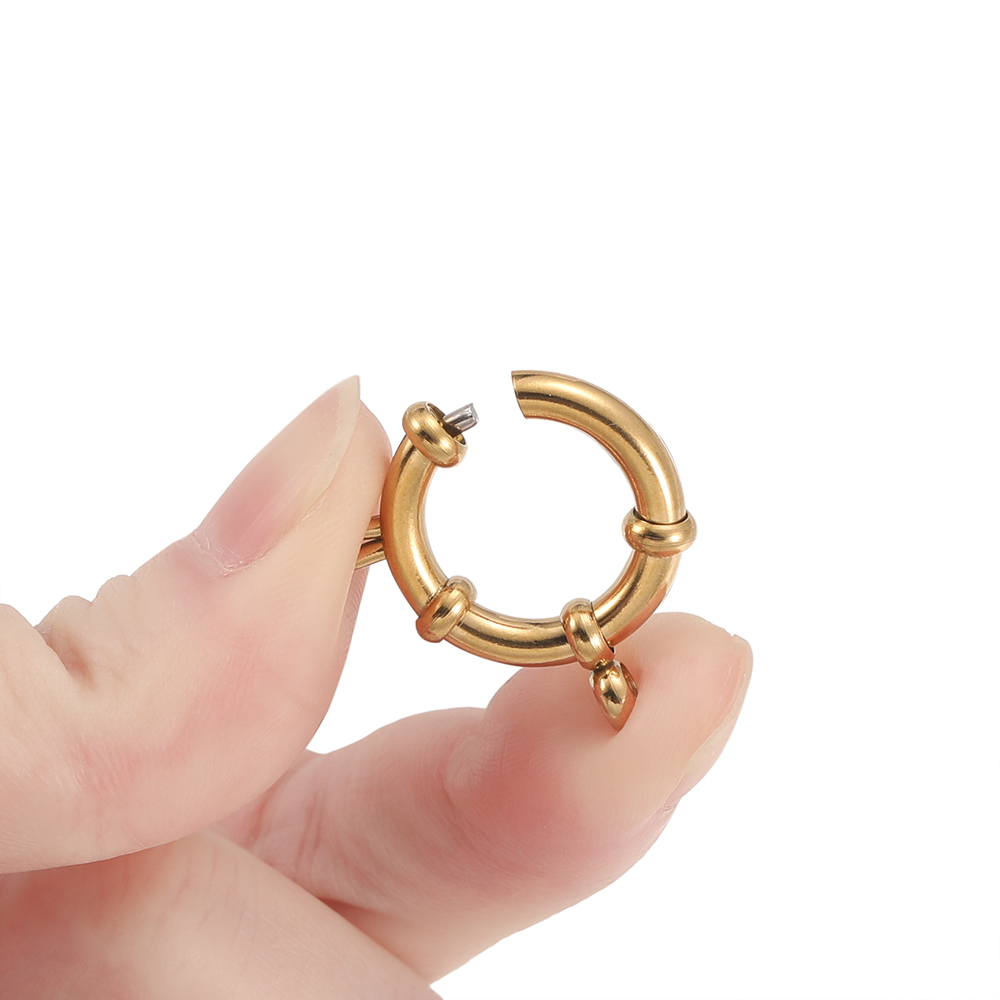 2pcs Stainless Steel Round Spr - Jewelry Making Class ulasan dan harga