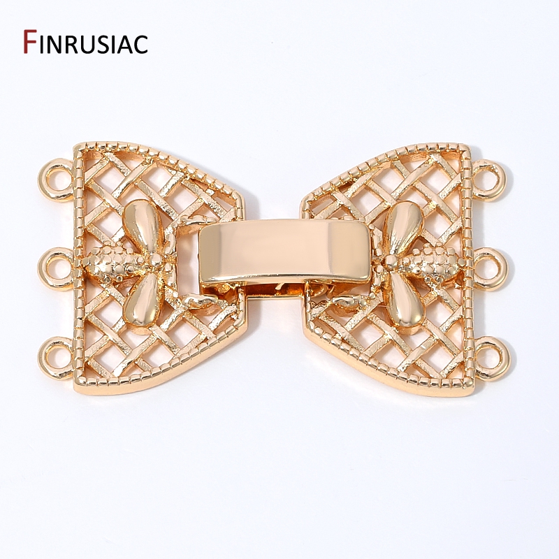 14K Gold Plated Brass 3-Row Pe - Jewelry Making Designs ulasan dan harga