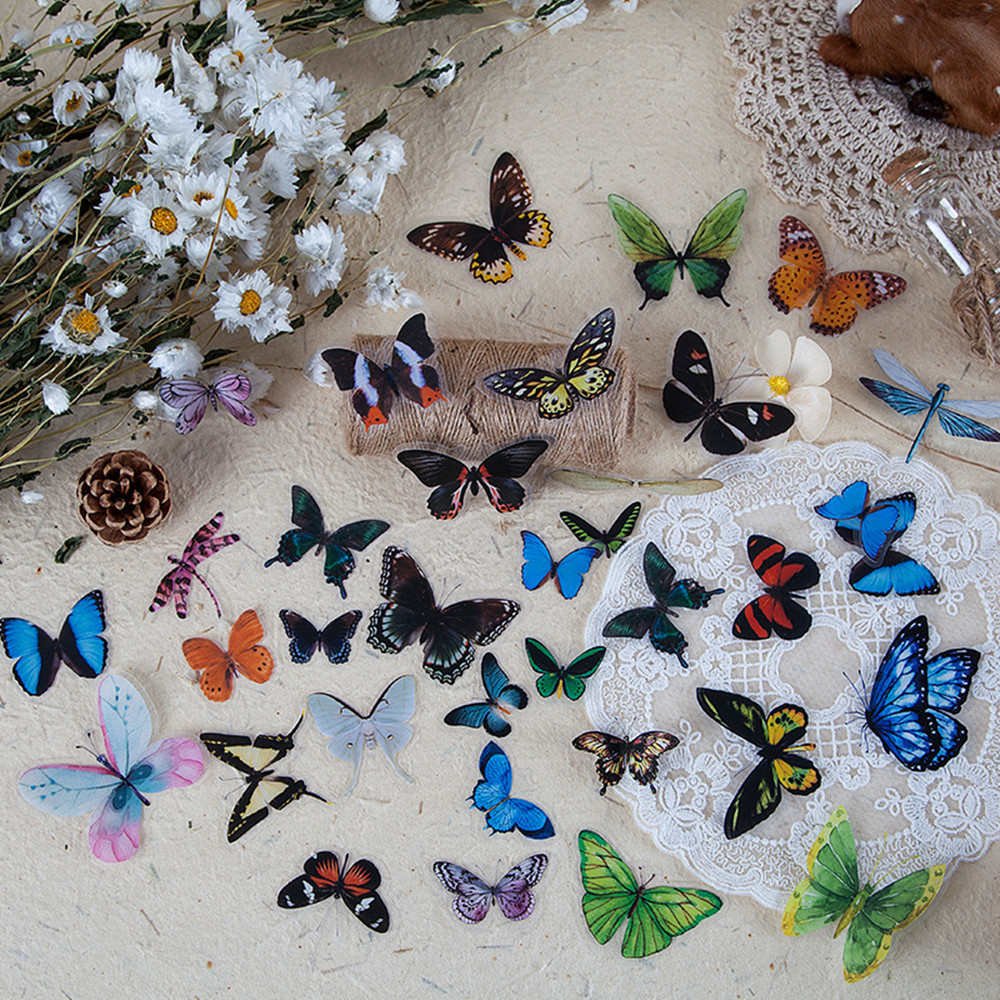 40Pcs/Bag Butterfly Stickers P - Jewelry Making Journal ulasan dan harga