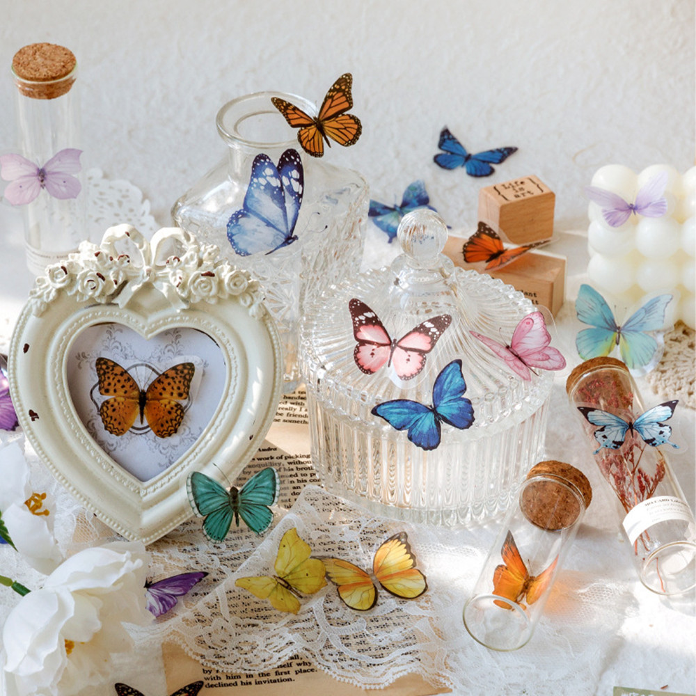 40Pcs/Bag Butterfly Stickers P - Jewelry Making Journal ulasan dan harga