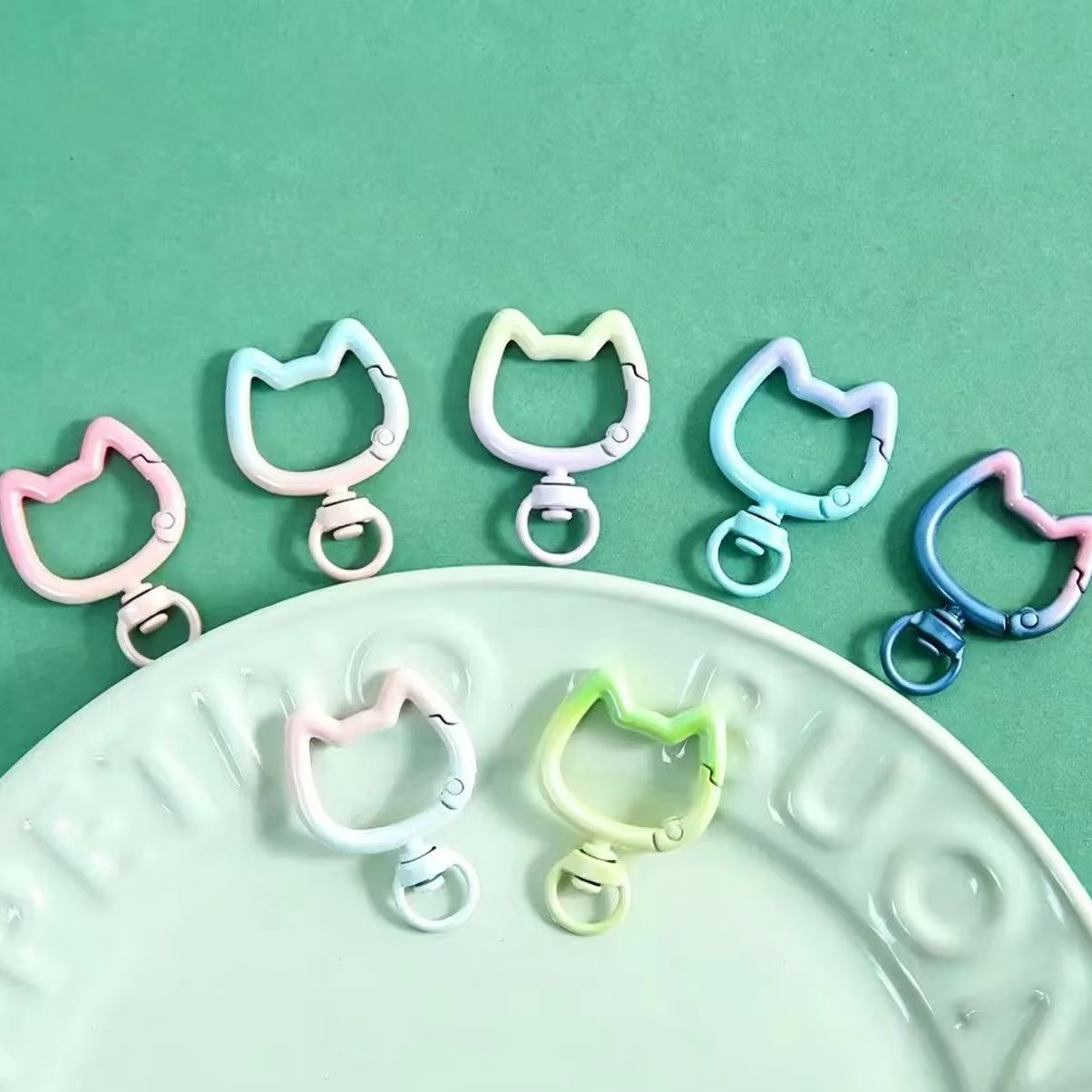 5-10PCS Gradient Cute Cat Clas - Jewelry Making Designs ulasan dan harga